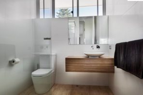 The Bathroom Trends for 2020. Floating noble wooden vanity