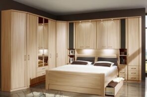Modern bleached oak colored furniture for bedroom