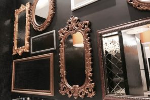 6 Beautiful Wall Mirrors to Consider for Your Home. Dark accent wall with hanging mirrors for exquisite decoration