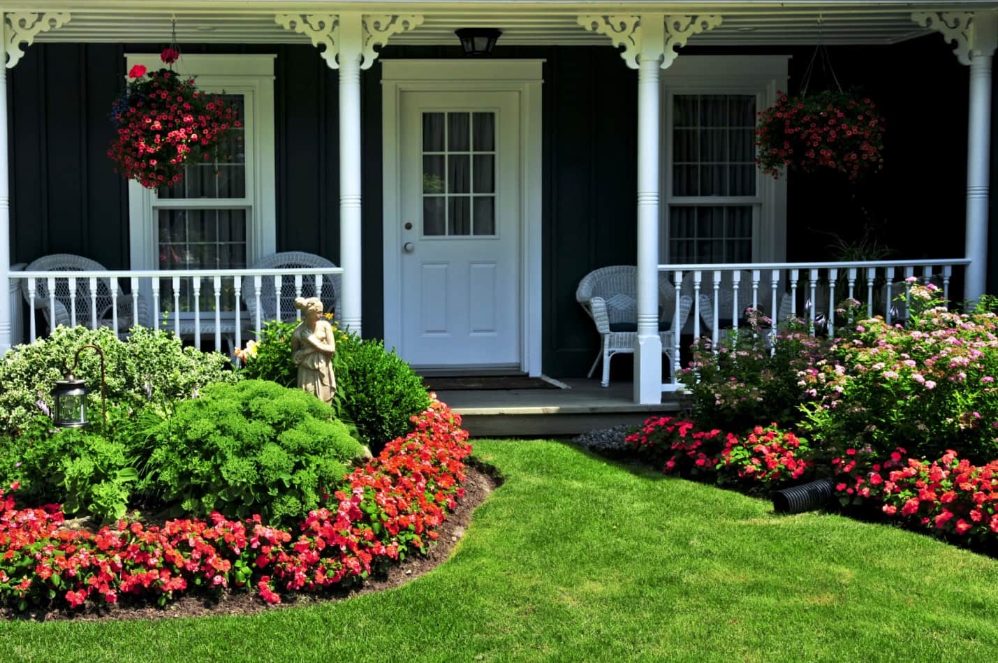 How to Update the Front of Your House to Make It More Appealing. Casual porch and dark house facade