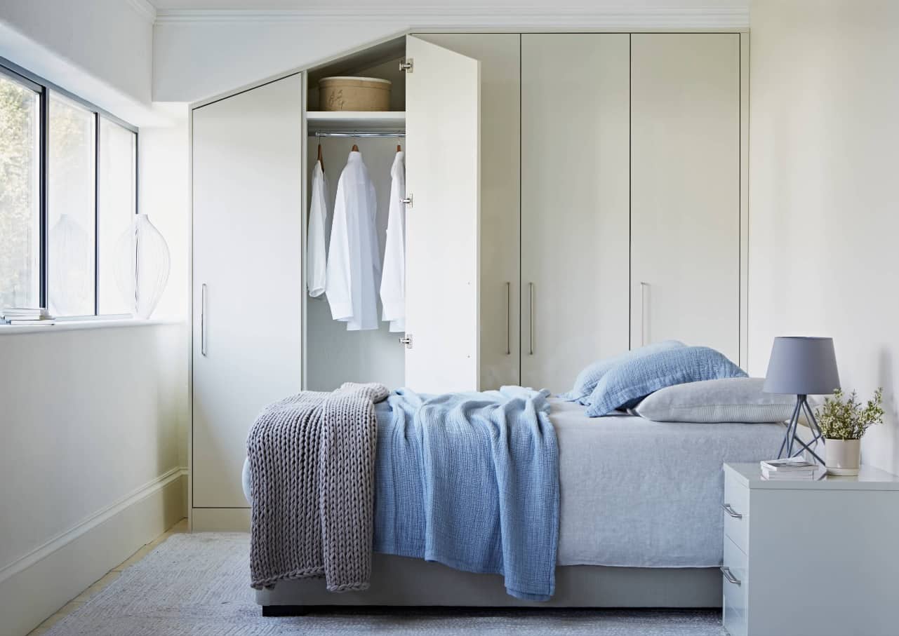 The Four Main Things You Should Consider When Designing Wardrobe. Closed design of the closet in the contemporary styled bedroom