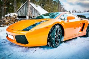 How To Store Your Vehicle in the Winter. Lambo in the village