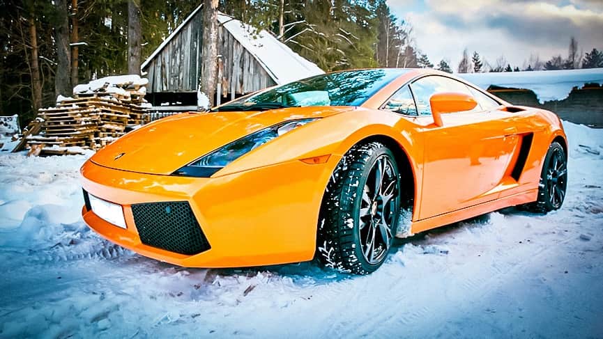 How To Store Your Vehicle in the Winter. Lambo in the village