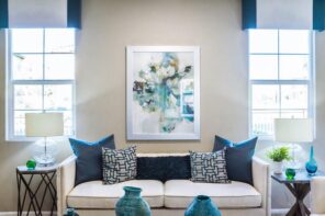 How to Make Your Home Feel Warm and Cozy. Contemporary living room in gray and blue color theme