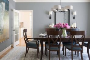 Home Remodeling & Renovation Ideas: 4 Ways to Update Your Home. Nice calm gray color for the traditional dining room