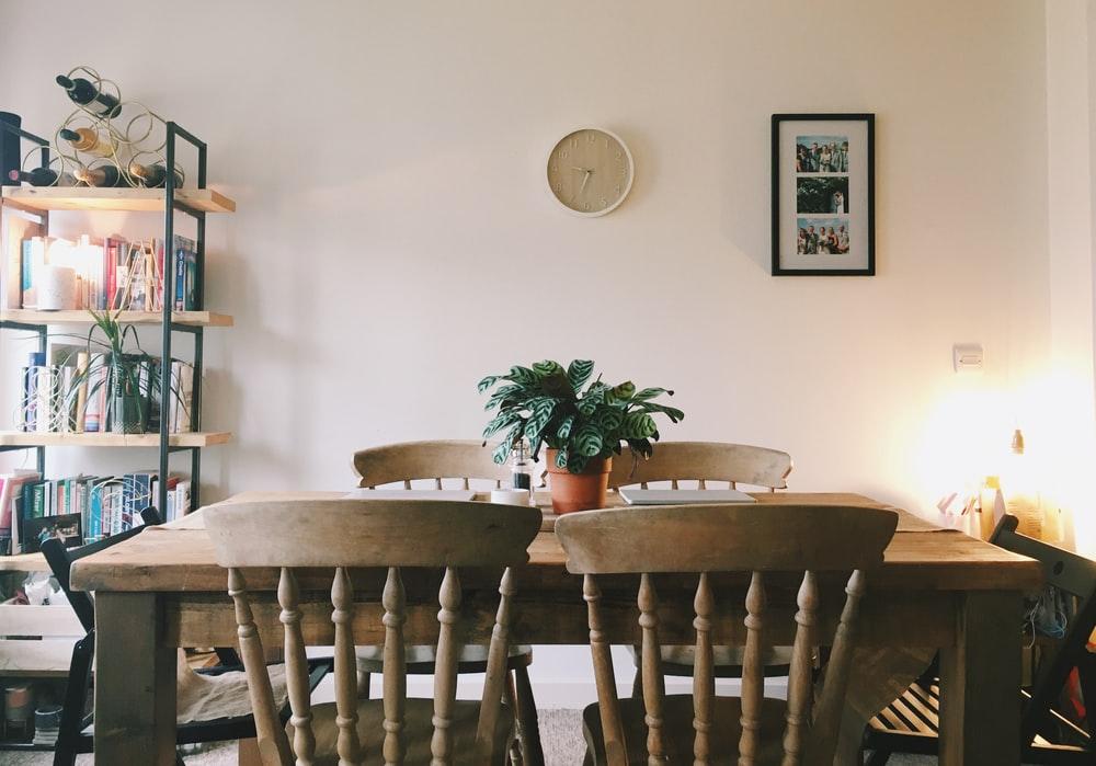 5 Easy Ways to Transform Your Dining Room. Pale peach colored room with classic minimalism