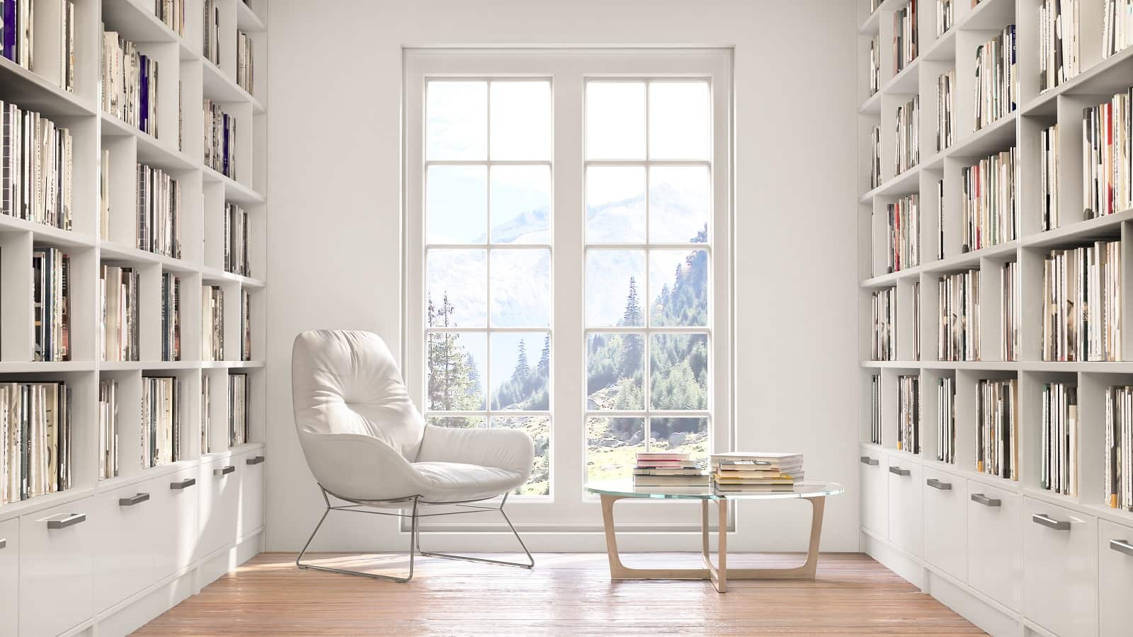 How Highlighting House Features Can Help You Sell. Sash window to the floor for the light decorated minimalistic living room