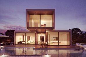 Designing Tips From The Pros To Make Your House Outstanding. Module house in monumentalistic style in front of the pool