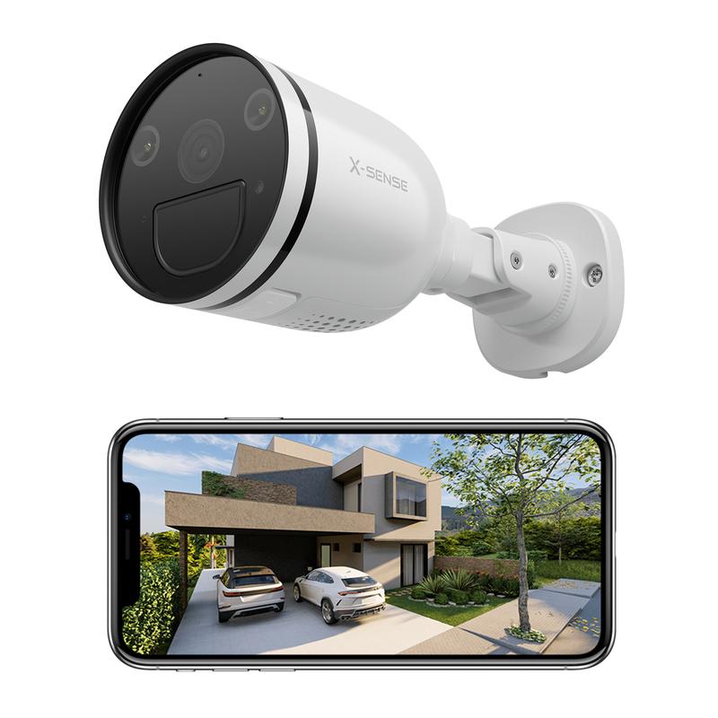 Modern Smart Home Design with Surveillance Cameras. X-sense S21 CCTV with remote video
