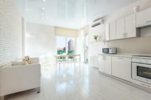 Common Air Conditioning Mistakes People Make. Pastel color palette for modern styled studio apartment with the sense of space
