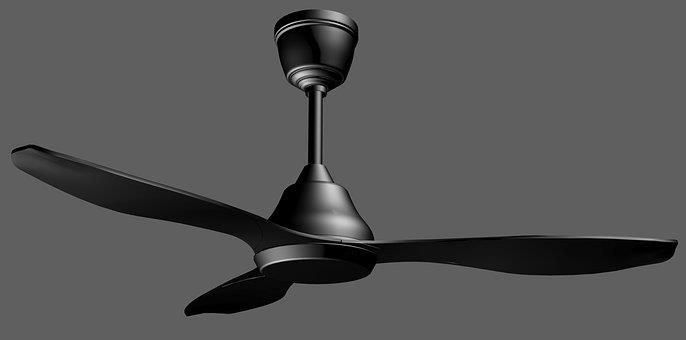 How to Choose a Stylish New Ceiling Fan. The black fan with silverish glint