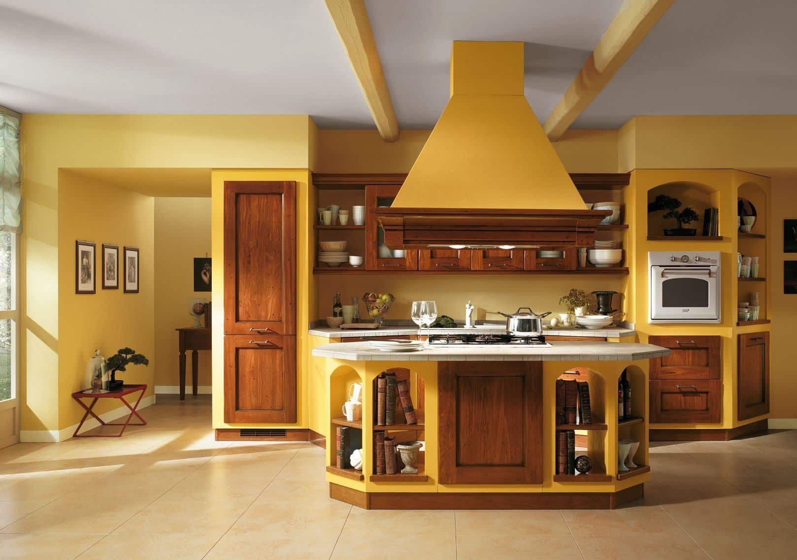 Yellow color for the juicy accents of the modern Egyptian kitchen decor