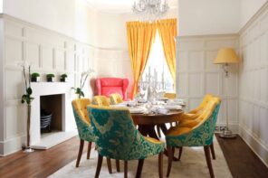 7 Ways to Make Your House Cozy and Welcoming. Royal and colorful decorated dining room with rich materials