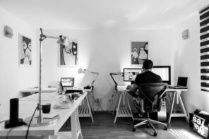 A Few Home Office Design Ideas You Can Get Inspiration From. Minimalistic Scandi design in white and black with modern furniture