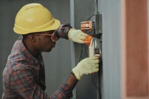 Common Electrical Works and the Budget You Should be Having. The professional in yellow helmet and gloves manipulate the switchboard