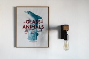 Top Poster Designs for Your Home. Dolphin Pop-art picture and the vintage lamp for decoration