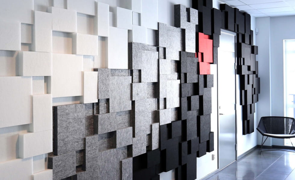 5 Benefits of Having Felt Sound Dampening Wall Tiles in Your Home. Complex pattern and structure panels for sound proofing and styling the interior