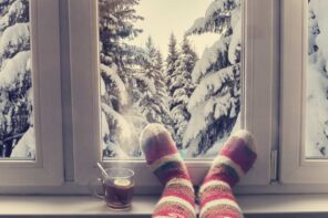 6 Ways To Get Your House Winter Ready. Warm wool socks and the cup of hot tea and the snow covered pine trees in the window